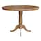 International Concepts Round 36 in Rd Top Pedestal Table, 12 in Leaf, 40.9 inH, Adjustable Height, Pecan, 36 W, 48 L, Wood K59-36RXT-6B-2 - alternate 1